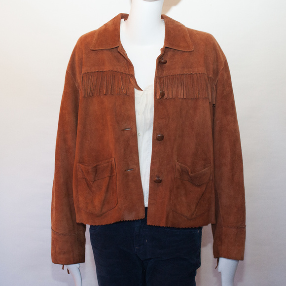 Chevignon Girl Jackets & Blazers - Chevignon Girl Suede Western Fringed Jacket.